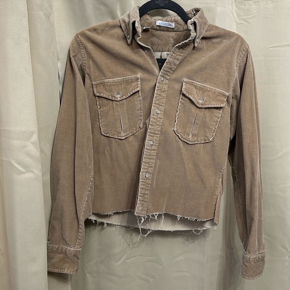 Tan corduroy cropped jacket